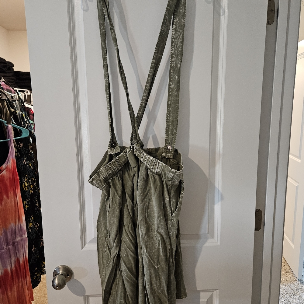 Olive Green Skirt with Overalls